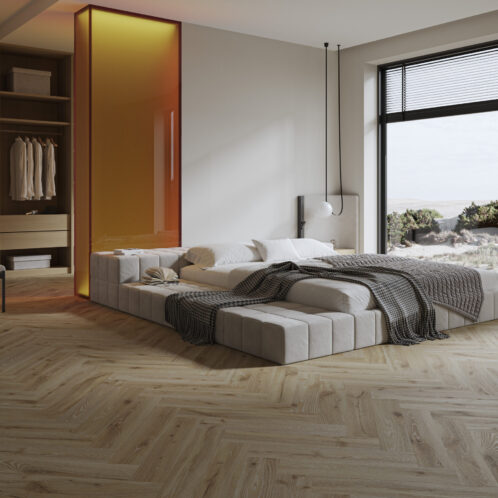 Pavimento SPC Rovere Desert Spina a Pesce