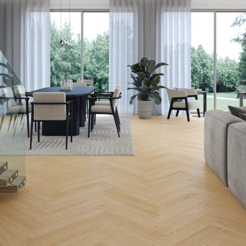 Pavimento SPC Rovere Cream Spina a Pesce